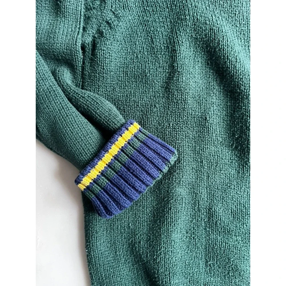 Gymboree‎ Vintage Cotton V-Neck Sweater Green Preppy Classic Boys size XL